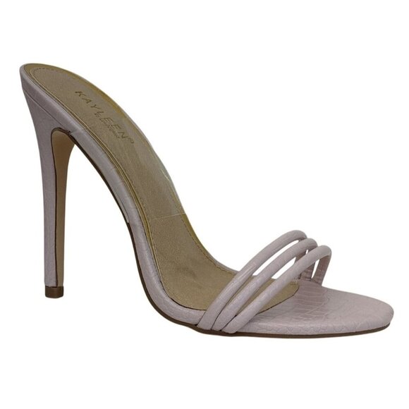 KAYLEEN / Berkley-16 / Pink / High Heeled Sandals With Clear / Strap Detail - Picture 2 of 11